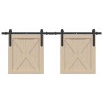 Set uși glisante pentru dulap 122 cm oțel carbon GartenMobel Dekor
