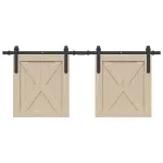 Set uși glisante pentru dulap 122 cm oțel carbon GartenMobel Dekor