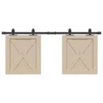 Set uși glisante pentru dulap 122 cm oțel carbon GartenMobel Dekor