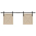 Set uși glisante pentru dulap 152,5 cm oțel carbon GartenMobel Dekor