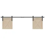 Set uși glisante pentru dulap 183 cm oțel carbon GartenMobel Dekor