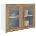 Dulap de sticlă suspendat Stejar artizanal 80 x 31 x 60 cm PAL GartenMobel Dekor