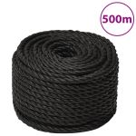 Frânghie de lucru, negru, 10 mm, 500 m, polipropilenă GartenMobel Dekor