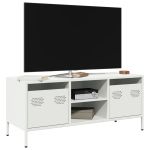Dulap TV, alb, 101,5x39x43,5 cm, oțel laminat la rece GartenMobel Dekor