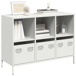 Dulap, alb, 101,5x39x73,5 cm, oțel laminat la rece GartenMobel Dekor