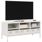 Dulap TV, alb, 101,5x39x43,5 cm, oțel laminat la rece GartenMobel Dekor