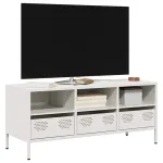 Dulap TV, alb, 101,5x39x43,5 cm, oțel laminat la rece GartenMobel Dekor