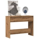 Măsuță consolă, stejar artizanal, 100x35x76,5cm, lemn prelucrat GartenMobel Dekor