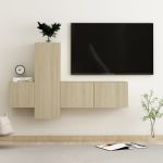 Set de dulapuri TV, 3 piese, stejar sonoma, lemn prelucrat GartenMobel Dekor