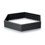 Pat/strat inaltat pentru flori, legume, din plastic, efect lemn, antracit, 148x129x25 cm, Prosperplast GartenVIP DiyLine