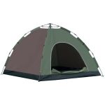 Cort camping, 4 persoane, impermeabil, cu geanta, deschidere automata, verde si maro, 210x210x135 cm GartenVIP DiyLine