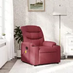 Fotoliu de masaj rabatabil, roșu vin, material textil GartenMobel Dekor