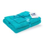 Set prosoape bumbac Somnart 600gsm de fata 50x90 cm + de corp 70x140 + de maini 30x50 cm, turcoaz Relax KipRoom