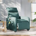 Fotoliu electric de masaj rabatabil, verde închis, textil GartenMobel Dekor