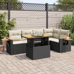 Set mobilier de grădină cu perne, 5 piese,poliratan/lemn acacia GartenMobel Dekor