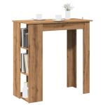 Masă de bar cu raft, Stejar artizanal, 102x50x103,5 cm, PAL GartenMobel Dekor