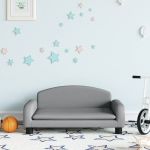 Canapea pentru copii, gri, 70x45x30 cm, material textil GartenMobel Dekor