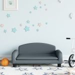 Canapea pentru copii, gri, 70x45x30 cm, material textil GartenMobel Dekor