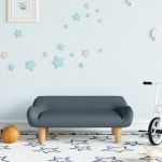 Canapea pentru copii, gri închis, 70x40x24 cm, material textil GartenMobel Dekor