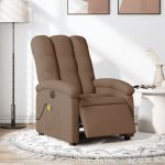 Fotoliu electric de masaj rabatabil, maro, textil GartenMobel Dekor