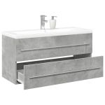 Set mobilier de baie, 2 piese, gri beton, lemn compozit GartenMobel Dekor