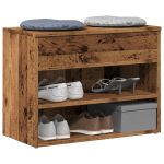 Banchetă pantofar, lemn vechi, 60x30x45 cm, lemn prelucrat GartenMobel Dekor