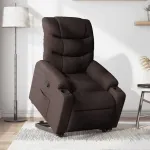 Fotoliu rabatabil cu ridicare pe verticală, maro închis, textil GartenMobel Dekor