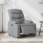 Fotoliu rabatabil electric, gri deschis, textil GartenMobel Dekor