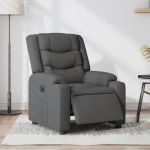 Fotoliu rabatabil electric, gri închis, material textil GartenMobel Dekor