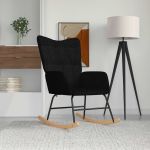 Scaun balansoar, negru, material textil GartenMobel Dekor