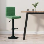Scaun de bar, verde închis, catifea GartenMobel Dekor