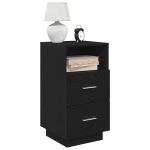 Noptiera cu 2 sertare Negru 36x36x68 cm GartenMobel Dekor