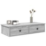 Raft de perete cu sertare Gri Sonoma 80x31x17 cm Lemn prelucrat GartenMobel Dekor