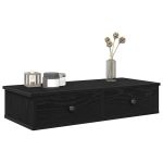 Raft de perete cu sertare negru 80x31x17 cm lemn prelucrat GartenMobel Dekor