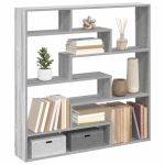 Raft cubic perete cu 7 compartimente sonoma gri lemn prelucrat GartenMobel Dekor