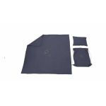 Set paturica + perna + rucsac SomnArt, cu broderie, din in, Albastru Relax KipRoom