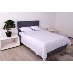 Pilota 200×220 cm microfibra striata, SomnART premium, alba matlasata model nor mare, 400 g, de iarna Relax KipRoom