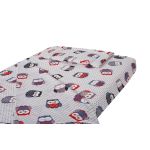 Lenjerie patut bebe, SomnART, cearceaf pat 60x120x10 cu elastic, cearceaf pilota 80x110, perna joasa 20x35, Bufnite Mici Relax KipRoom