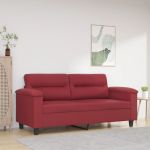 Canapea cu 2 locuri, roșu vin, 140 cm, piele ecologică GartenMobel Dekor