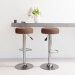 Scaune de bar, 2 buc., maro, material textil GartenMobel Dekor