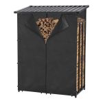 PXXS-3362 Brennholzunterstand Yakutat - Schwarz - 185x130x70cm (W) HausGarden Leisure