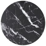 Blat masă negru Ø70x0,8 cm, sticlă securizată cu design marmură GartenMobel Dekor