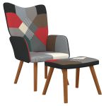 Scaun de relaxare cu taburet, material textil, petice GartenMobel Dekor