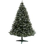 Brad Artificial de Craciun Molid HollyWhite Verde cu Fructe Albe si Zapada pe Varfuri 150cm