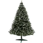 Brad Artificial de Craciun Molid HollyWhite Verde cu Fructe Albe si Zapada pe Varfuri 180cm