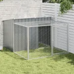 Cușcă de câini cu țarc, antracit 153x194x110 cm oțel galvanizat GartenMobel Dekor