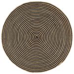 Covor lucrat manual cu model spiralat, negru, 120 cm, iută GartenMobel Dekor
