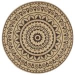 Covor manual cu imprimeu maro închis, 150 cm, iută GartenMobel Dekor
