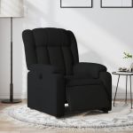 Fotoliu rabatabil electric, negru, material textil GartenMobel Dekor