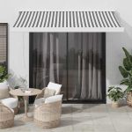 Copertină retractabilă antracit/alb, 3x2,5 m, textil/aluminiu GartenMobel Dekor